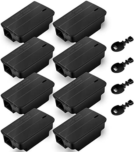 8X Ratten Köderbox I sicher für Kind und Tier I effektive Köderboxen für Rattengift I Köderstation für innen und außen I Rattenköderbox I Rattenbox