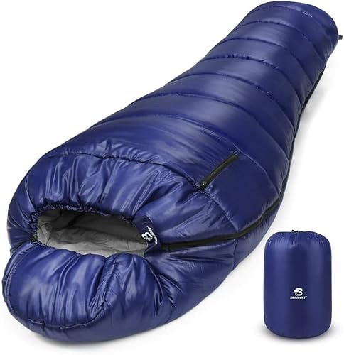 Bessport sovsäck – 10 ℃ 4 säsonger vinter mumie-sovsäck vattenavvisande sovsäck för resor tält camping utomhus camping eller inomhus
