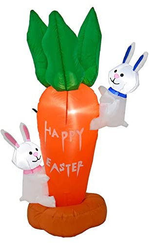 4ft Inflatable Light-Up Easter Carrot Decoration for Parties, Birthdays, Home & Garden Use – Unique Outdoor Yard Ornament with LED Lights, Easy Setup, Durable Material for Festive Celebrations