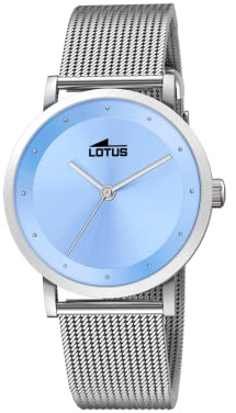 LOTUS Reloj Mujer Analógico de Acero Inoxidable 316l Plateado - Movimiento de Cuarzo - Cristal Mineral de Alta Resistencia - Resistente al Agua 5 ATM 18790/4 - Minimalist for Her