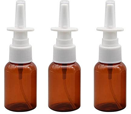 ericotry 6 botellas de spray nasal de vidrio rellenables vacías pulverizadores de niebla fina, limpiadores de bomba para aplicaciones salinas coloidales de plata (marrón, 30 ml)