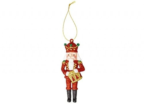 Delightful Multicolor Christmas Glitter Drummer Hanging Decoration - (1 Pc.) - Eye-Catching Design - Perfect Hanging Tree Decor