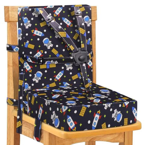 Rialzo da Sedia per Bambini, Cuscino Rialzo Sedia per Bambini Fibbia a 5 Punti Sicurezza più Forte 2 Pezzi (Nero)