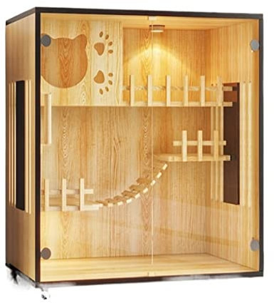 Katzenhaus katzenvilla Cat Villa Platte Seite transparent Luxus Katzenhaus Katzen Brutkäfig Katzenausstellungsschrank Katzenbett Cat Haustier Schrank Katzenraum Katzenhütte