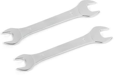 Aoktorkit 2 Pcs Double Open End Spanner,14mm x 15mm Chrome Vanadium Steel Wrench Super-Thin Open Ended Wrench Flat Spanner for Narrow Space,DIY,Pipeline,Repair Bicycle Repair and Home Maintance