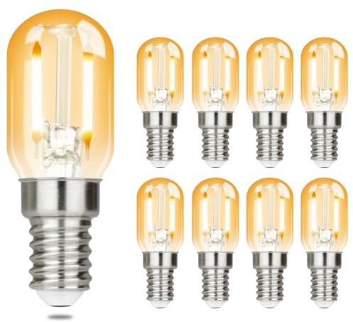 GBLY 8er pack E14 LED Warmweiss Glühbirne T22 Vintage LED Lampen 2W Retro | Edison Sockel Birne 2700K Warmweiß Leuchtmittel Energiesparlampe E14-Fassung Kühlschranklampe Nicht Dimmbar Light Bulb