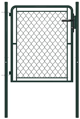 ZEYUAN Portillon Acier 100x100 cm Vert,Barriere Poele A Bois,Cloture Bois