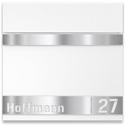 Metzler® Briefkasten mit Zeitungsfach und Namensschild Weiß RAL 9016 pulverbeschichtet witterungsbeständig und rostfrei inklusive Montageset 2 Schlüssel 370 x 370 x 105 mm Wandmontage