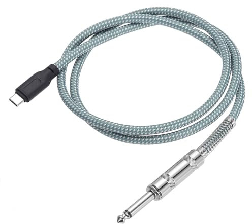 QUARKZMAN Électrique Guitare Enregistrement 3.3 ft 6.35mm Doré Plaqué Vert