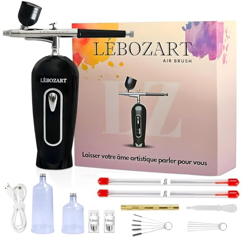 Airbrush Ongle Aerographe kit complet Tutoriels Exclusifs Nail Art Professionnel Compresseur à air sans fil Haute Performance |Précision Impeccable |Facile à Utiliser |Longue Durée de Vie