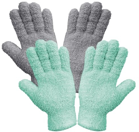 2 Paar Staubentfernungshandschuhe, Staubentfernungshandschuhe Für Die Hausreinigung, Pflanzenstaubentfernungshandschuhe, Saugfähige Mikrofaserhandschuhe, Wiederverwendbare Reinigungshandschuhe