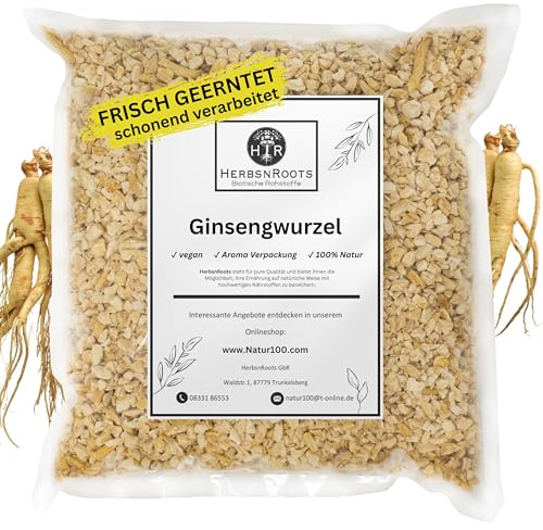 Ginsengwurzel 1000g • Gedächtnis Kräuter Tee • 100% Natur • Erste Wahl • hoher Wirkstoffanteil • ähnlich Schwedenkräuter • HerbsnRoots