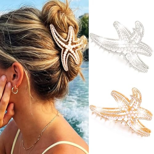 Reaky Seestern Klaue Clip Strand Haarspangen Metall Klaue Clips Haarschmuck für Frauen