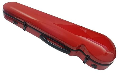 LyzqxHL Geigentaschen und -Koffer, 4/4-Geigenkoffer in voller Größe, Leichter, tragbarer Geigenkoffer, Hartschalenkoffer aus Kohlefaserverbundstoff mit integriertem Hygrometer(Red)