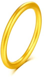 AMDXD Echte Goldschmuck Eheringe 24 Karat Gold Au999, Klassiker Dünn 1.5MM Verlobungsring, 24K Gold Solitärring Trauringe, Gr.54 (17.2)