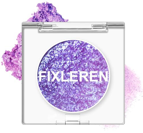 Fixleren Glitter Chamäleon Lidschatten Make-up Palette, Highlighting Eyeshadow，Metallic Changing Langanhaltende holografische Glitter Multichrome Lidschatten, Bühnen-/Party-Make-up. (Lila-6)