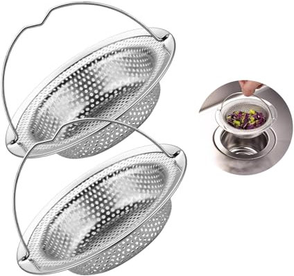 2 Pcs Tappo Lavandino Cucina, Filtro Lavello Cucina, Filtro Doccia Capelli, Filtro Lavandino Bagno 8 cm, Filtro Scarico Doccia, Tappo Lavandino per Doccia, Vasca da Bagno, Lavabo