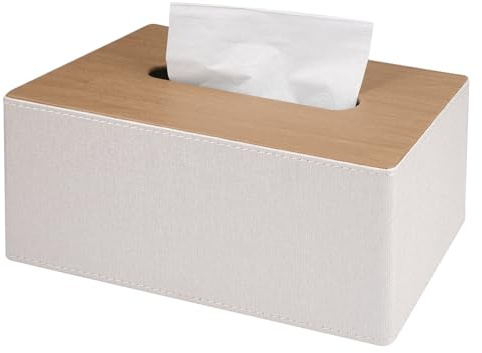 Rechteckige Tissue-Box aus PU-Leder, Tissue Box für Make-up-Papier, Serviettenhalter, geeignet für Büro, Hotel, Restaurant, Auto