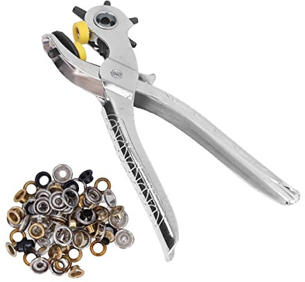 Gürtellocher, Lederstanzwerkzeug, Edelstahl, ergonomisches Design, Wärmebehandlung, kraftsparend, langlebig, für DIY-Lederhandwerk, 8 Zoll