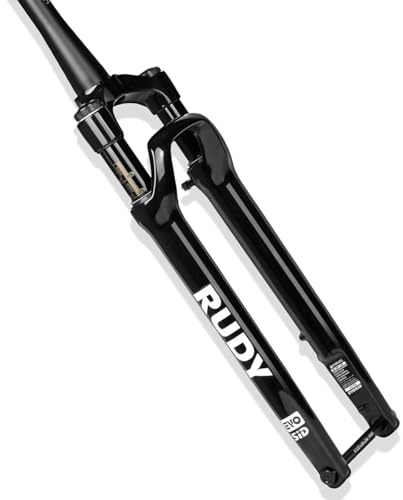 700C Gravel Rennrad Federgabel 50mm Federweg 1-1/2 Konische Offroad Scheibenbremse Vorderradgabel XC Luftgabel Manuelle Sperre 100 * 12mm Steckachse(Gloss Black)