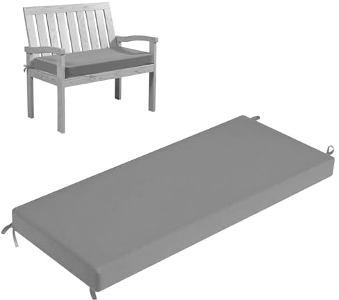 HJZPWB 5 cm de Grosor Cojin Banco Exterior Impermeable Cojines para Banco Desmontable Colchoneta Banco Jardin Antideslizante Cojines Banco Exterior Jardin Cojin para Banco,Gris,80 * 40 * 5cm