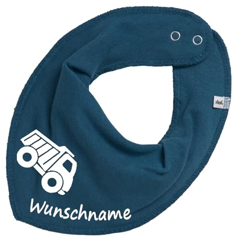 HALSTUCH mit Namen oder Text personalisiert für Baby oder Kind aus Baumwolle in Einheitsgröße LKW