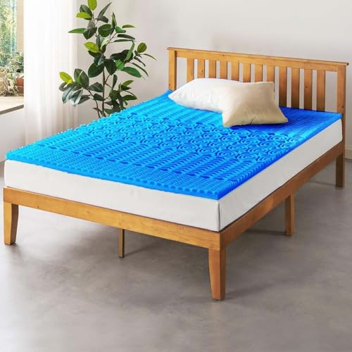 Memory Foam Mattress Topper 4cm Thick, Double | 7-Zone Pressure Relief Orthopedic Bed Enhancer for Back Pain And Peaceful Sleep | Oeko-Tex Certified – Blue