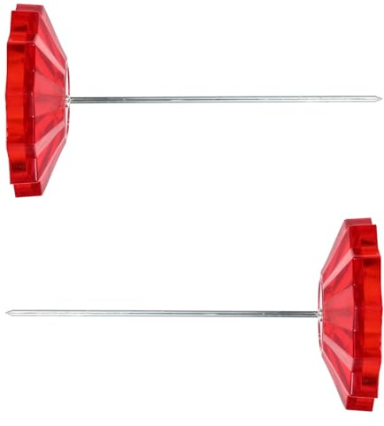DEARMAMY 2 pièces Porte-factures Rouge Lot de Piques-notes Antidérapants et Anticorrosion avec Base Ronde pour Restaurant Bureau Cuisine
