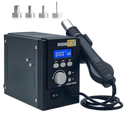 Stazione Di Saldatura Digitale Professionale Con Controllo Pid Della Temperatura, Flusso D’aria a Spirale, Protezione Da Surriscaldamento E Riparazione Schede PCB