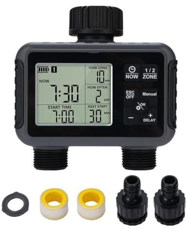 1 pz Timer for irrigatore Display 3 modalità di irrigazione Multifunzionale IPX5 antipioggia Timer programmabile for tubo flessibile for irrigatore da giardino