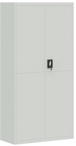 Mehrzweckschrank, Aktenschrank, Metallschrank mit 5 Fachböden, Stahlschrank für Werkzeuge, Garage, Hellgrau 90x40x180 cm Stahl