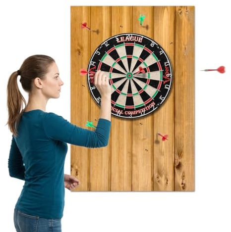 MIUUIPI Dartscheibe Wandschutz aus Holzmaserung, Selbstklebendes Filz Surround Board, Gespleißte Wandfliesen, Kork Backing Board für Dart Wände