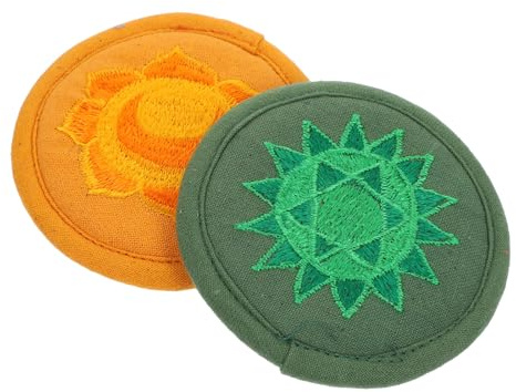 HINTRMENT 2 Stück Buddhistische Klangschalenmatten aus Baumwollstoff Leichte und Praktische Untersetzer für Klangschalen als Geschenk und Yogadekoration