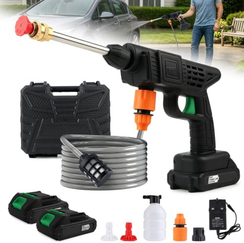 960PSI Cordless Pressure Washer, Portable Jet Wash with 2 Batteries