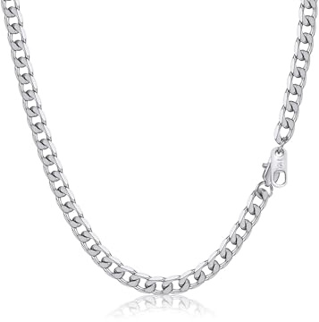 PROSTEEL kedja för män, 5/6/9/13 mm kubanskt halsband, 14/18/20/22/24/26/28/30 tum, 316L rostfritt stål/guldpläterad/svart (skicka presentask) e rostfritt stål, colore: 5 mm - rostfritt stål, cod. PSN3004G-18