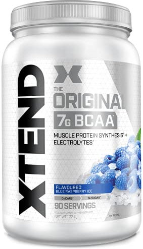 XTEND Original - BCAA-Pulver - Icy Blue Raspberry (Himbeere) | Ergänzungsmittel mit verzweigtkettigen Aminosäuren | 7 g BCAA + Elektrolyte für Regeneration & Hydration | 90 Portionen