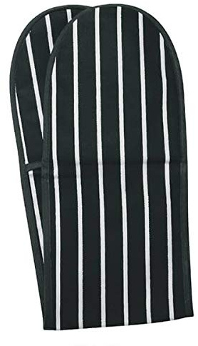 Dexam 16160232 Classic Butcher's Stripe, Double Oven Glove, Slate Grey, 86x 19