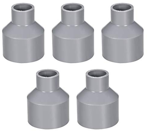 sourcing map Lot de 5 raccords réducteurs en PVC DWV 40 Gris 20 mm x 40 mm