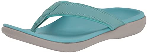 Spenco womens Sandal Flip Flop, Aqua Sea, 8 Wide US