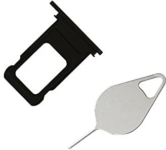 OnlyTech - Cassetto per scheda SIM compatibile con iPhone 11, con guarnizione di tenuta installata + strumento di estrazione, colore: Nero