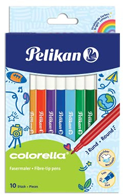 Pelikan 817257 Faserschreiber Colorella 302, 10 Farben in Faltschachtel, 10 Stück