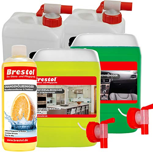 BRESTOL® Tornador universalrengörare stor (koncentrat: 5 liter ny renare + 5 liter fettlösare citron koncentra + 1 000 ml apelsinrengöring = 70 liter klar blandning)