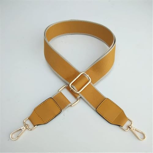 3.8cm Breiter Schultergurt Ersatzgürtel Schulterriemen Längenverstellbarer Taschengurt 80-130 cm Umhängegurt mit Karabiner in Farbe Gold für Damen und Herren,Mädchen DIY Zubehör für Tasche,Gelb
