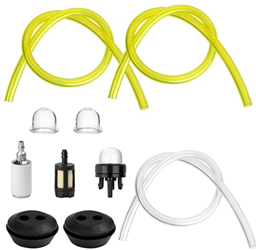 Universal Benzinfilter Kit, Kraftstofffilter Motorsense, Benzinschlauch Dichtung, 2.5mm 3mm Innendurchmesser Rasenmäher Benzinschlauch Set für Rasentrimmer Heckenschere