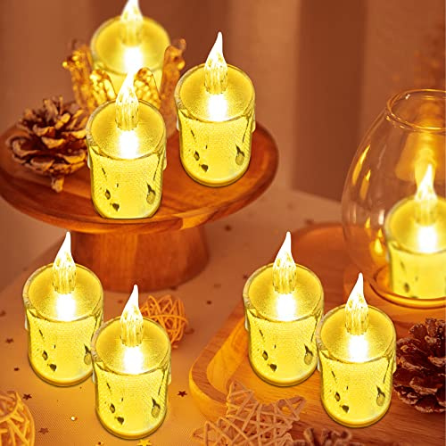 FANSIR LED Tea Lights Candles 24 Pack Flameless Led Tealights Battery Operated Flickering Fake Electric Candles for Party Wedding Birthday Christmas Valentine's Day Mother's Day Gifts