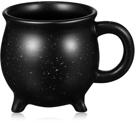 Cabilock Trípode hervidor de taza de brujas de espresso tazas de cerámica vintage taza de café bruja caldera caldero de sopa porcelana hervidor tazas de café tazas de café Halloween taza latte