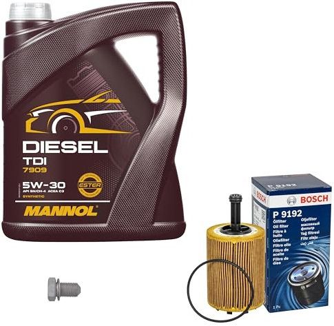 Inspektionspaket Wartungspaket Filterset mit 5 L Motoröl Diesel TDI 5W-30, Ölfilter, Verschlussschraube