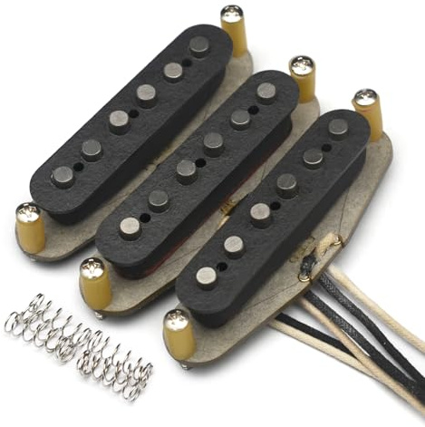 SAPHUE Alnico 5 Vintage Staggered Strat Style Electric Guitar Pickup Handmade SSS 50's Sound Style Electric Anico V Guitar Pickup