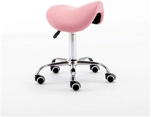 ArhaR Hocker auf Rädern, Stühle, Hocker, drehbarer Sattelhocker, höhenverstellbar, PU, 360 ° drehbar, Massage, Spa, Sattelsitz, Rollen (C)