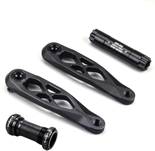 CobraCrawler MTB Fahrrad-Kurbelgarnitur DUB 29 R-SPEC Trail Enduro Fahrrad Hohl-Kurbel 165/170/175mm Achse CNC für E-BIKE (Black Crank 175mm)